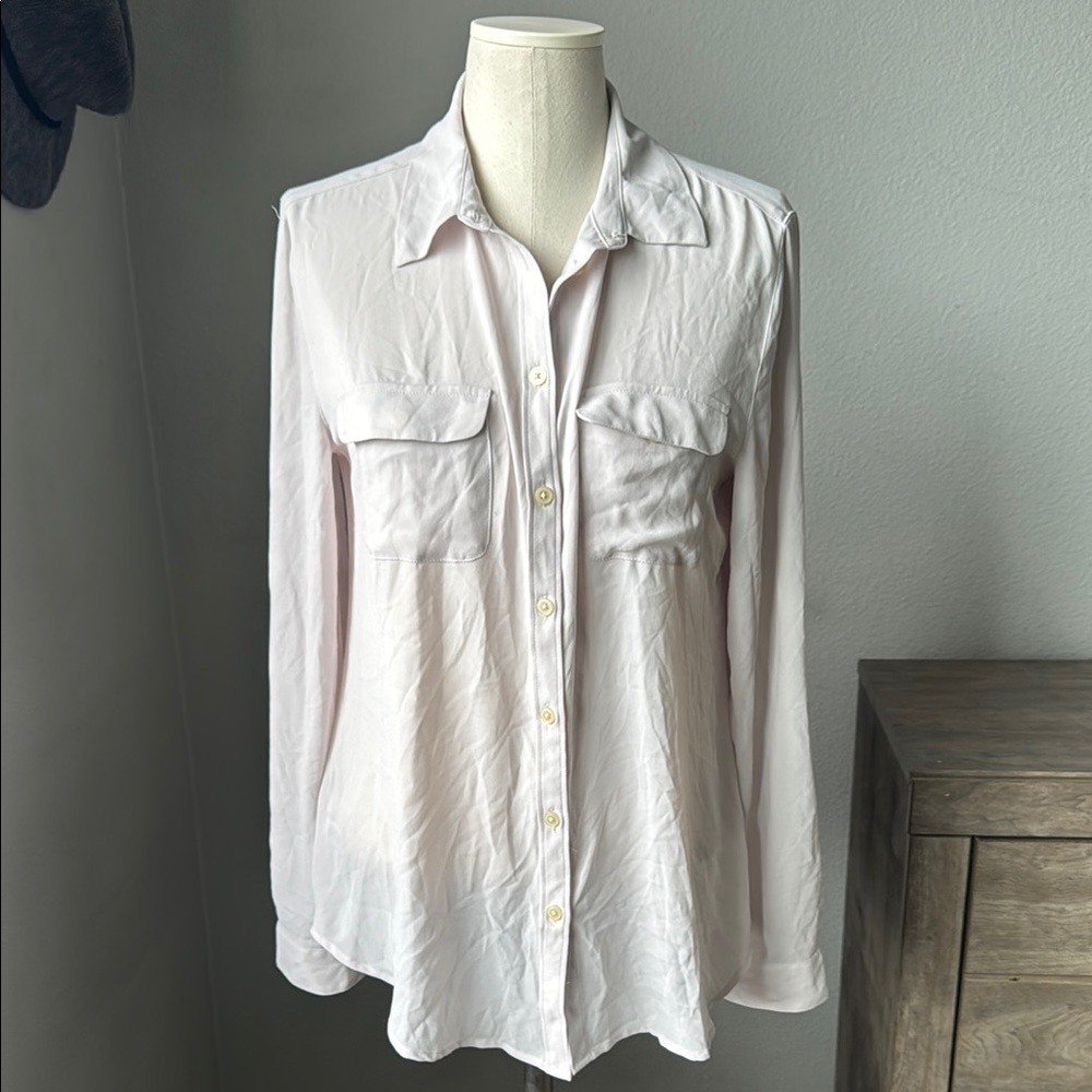 LOFT - light taupe utility Button-Up Shirt